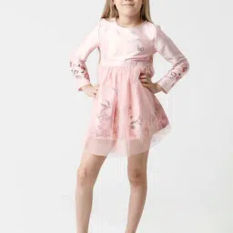 Kate & Oscar Kids Pink Embellished Full Sleeves Dress-image-55