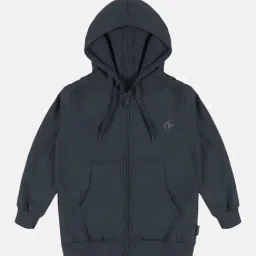 Kiddopanti Kids Navy Solid Full Sleeves Hooded Sweatshirt-picture-25