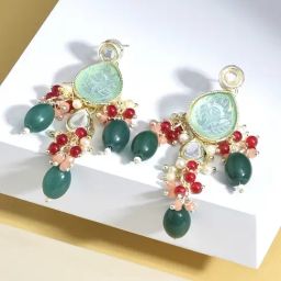 Zaveri Pearls Multicolor Stones & Beads Ethnic Drop Earrings-ZPFK15383-99