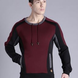 Kook N Keech Maroon & Black Colourblocked Sweatshirt-image-58