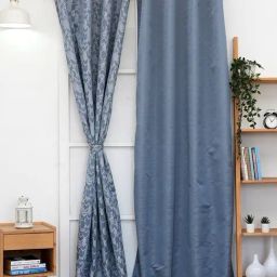 Ariana Piper-Mary Grey Polyester 7 ft Door Curtains - Set of 2-image-51