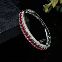 YouBella Jewellery Celebrity Inspired Silver-Plated American Diamond Classic Bracelet-image-45