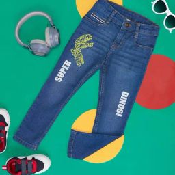 Pantaloons Junior Blue Printed Jeans-image-67
