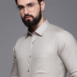 Raymond Self Design Textured Slim Fit Pure Cotton Formal Shirt-image-78
