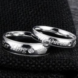 MEENAZ Set Of 2 Silver-Plated & Crystal-Studded Adjustable Couple Finger Ring-image-138