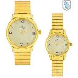 Titan Bandhan Set of 2 His & Her Beige Dial Watches NF15802490YM02-image-63