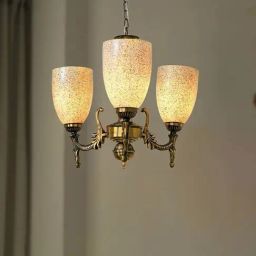 Fos Lighting Gold Mild Steel Antique Wide 3-Light Mini Ceiling Chandelier Hanging Light-image-80