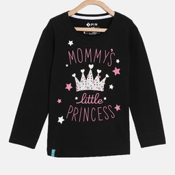 3PIN Girls Black Printed T-shirt-image-66