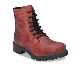 Carlo romano women leather high-top flat boots-image-46