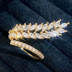 Jewels Galaxy Gold-Plated AD-Studded Adjustable Finger Ring-image-8