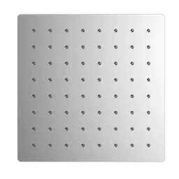 RN Zara 250x250 mm Square Stainless Steel Silver Wall Mount Seamless Edges Overhead Shower Without Arm, RN6551250R-40