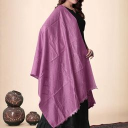 EBADAT Embroidered Peach Cotton Dupatta image 2