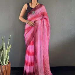 DIVASTRI Leheriya Pure Georgette Ready to Wear Leheriya Saree-image-88
