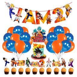 Zyozi Dragon Ball Z 2nd Birthday Party Supplies and Decorations Orange And Blue - Pack Of 37-image-18