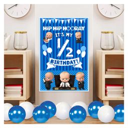 Zyozi Boss Theme Half Birthday Sign Door Board Wall Decorations Board Blue - Pack Of  1-image-27