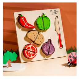The Little Boo Wooden Raised Cut Vegetable Tray- Multicolor-image-13