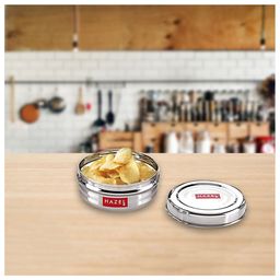 HAZEL Small Container For Kitchen | Round Stainless Steel Container | Container For Kitchen Storage| Small Steel Dabba of Capacity 400 ml-25