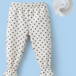 Kookie Kids Full Length Lounge Pants With Polka Dots Print - Off White-image-16