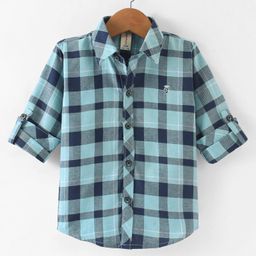 Dapper Dudes Full Sleeves Checked Shirt - Blue-image-83
