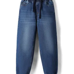 Pine Kids Denim Woven Full Length Washed Jeans - Navy Blue-picture-7