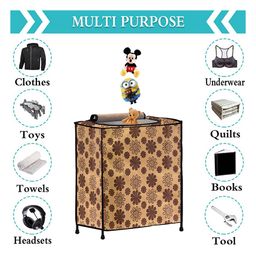 Urban Choice Metal Frame with Fabric Flowerprint Cover Laundry Bag - Durable and Spacious Storage Solution-picture-16