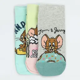 max Girls Pack Of 3 Printed Ankle-Length Socks-11