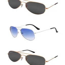 REDEX Unisex Set Of 3 Aviator Sunglasses-1