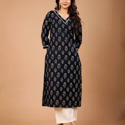 NAMA'S Women Ethnic Motifs Printed V-Neck A-Line Kurta-picture-14