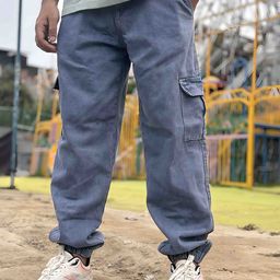 styzon Men Loose Relaxed Fit Mildly Distressed Jeans-image-9