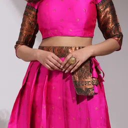 Payu Semi-Stitched Lehenga & Unstitched Blouse With Dupatta image 5