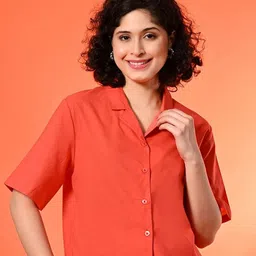 PRETTY LOVING THING Women Cotton Regular Fit Solid Casual Shirt Style Top-5