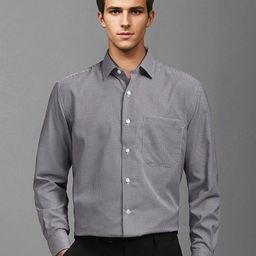 Luxure by Louis Philippe Men Classic Spread Collar Geometric Printed Cotton Formal Shirt-image-65
