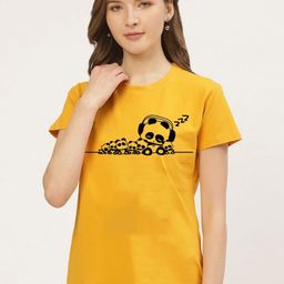 Moda Rapido Women Graphic Printed Round Neck Cotton T-shirt-picture-21