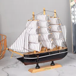MARKET99 Black & White Marine Sailing Boat Ship Showpiece-image-44