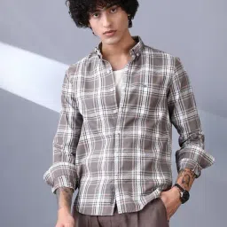 Campus Sutra Mocha Brown Halo-Graph Regular Shirt-picture-5