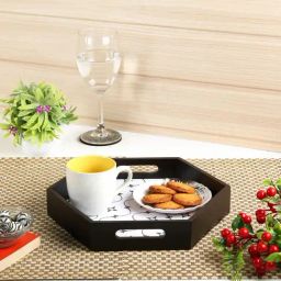 Crayton Star Printed MDF Hexagon Serving Tray - Set of 1-43