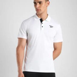 Reebok White Slim Fit Sports Polo-image-2