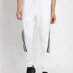 Adidas White Regular Fit Striped Joggers-image-55