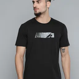 Alcis Men Black & Grey Printed Slim Fit Training or Gym T-shirt-image-40