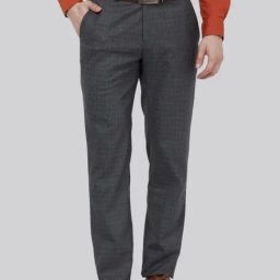Raymond Grey Slim Fit Checks Trousers-image-99