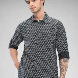 Spykar Blue Slim Fit Printed Shirt-picture-34