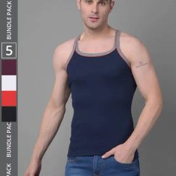 Dollar Bigboss Assorted Cotton Regular Fit Vest - Pack Of 5-image-14