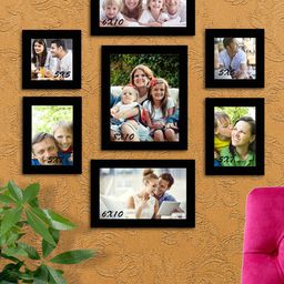 Art Street Black Solid Set Of 7 Wall Photo Frames-54