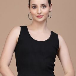 Strong And Brave Odour Free Round Neck Sleeveless Cotton Fitted Crop Top-image-57