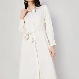 Code by Lifestyle White Shirt Dress-93