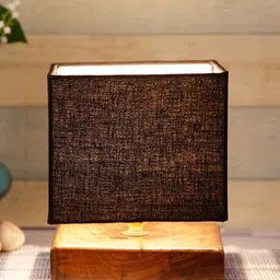 Devansh Black Solid Contemporary Square Table Lamp-8