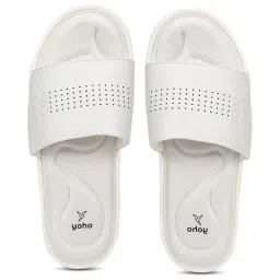 Yoho Men's White Slides image 1