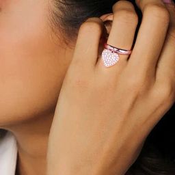 GIVA 925 Sterling Silver Rose Gold Ring for Women-picture-0