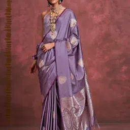 Vardha Lavender Woven Saree With Unstitched Blouse-picture-31