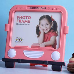 A Vintage Affair- Home Decor Pink & White Square School Bus Table Photo Frame-image-72